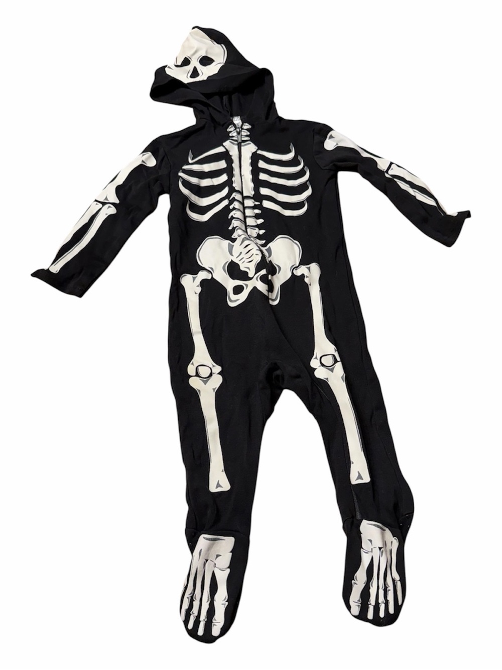 Spirit Black and White Skeleton Hooded One piece Costume size 12-18 mo - Picture 1 of 3